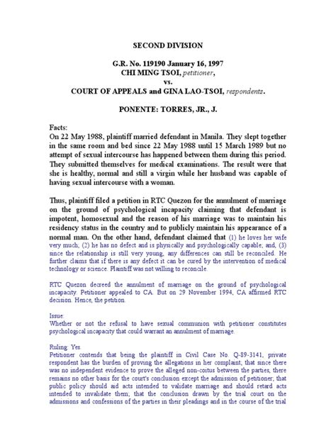 Case Digest: CHI MING TSOI v. CA .